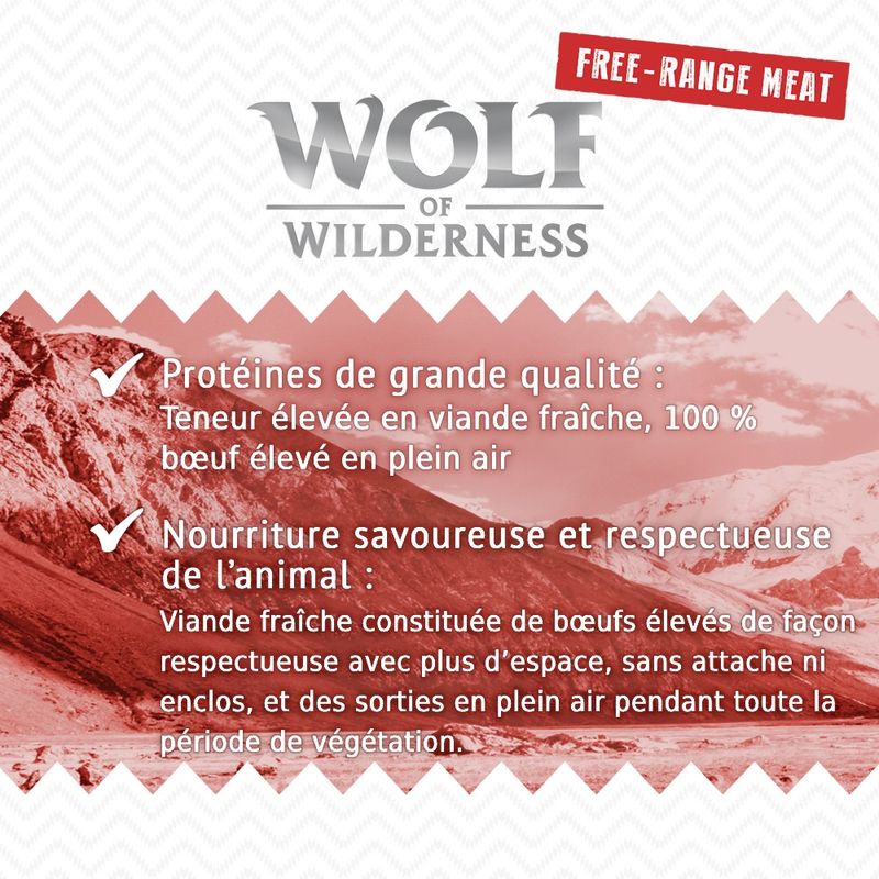 Wolf of Wilderness Free Range 24 x 400 g pour chien