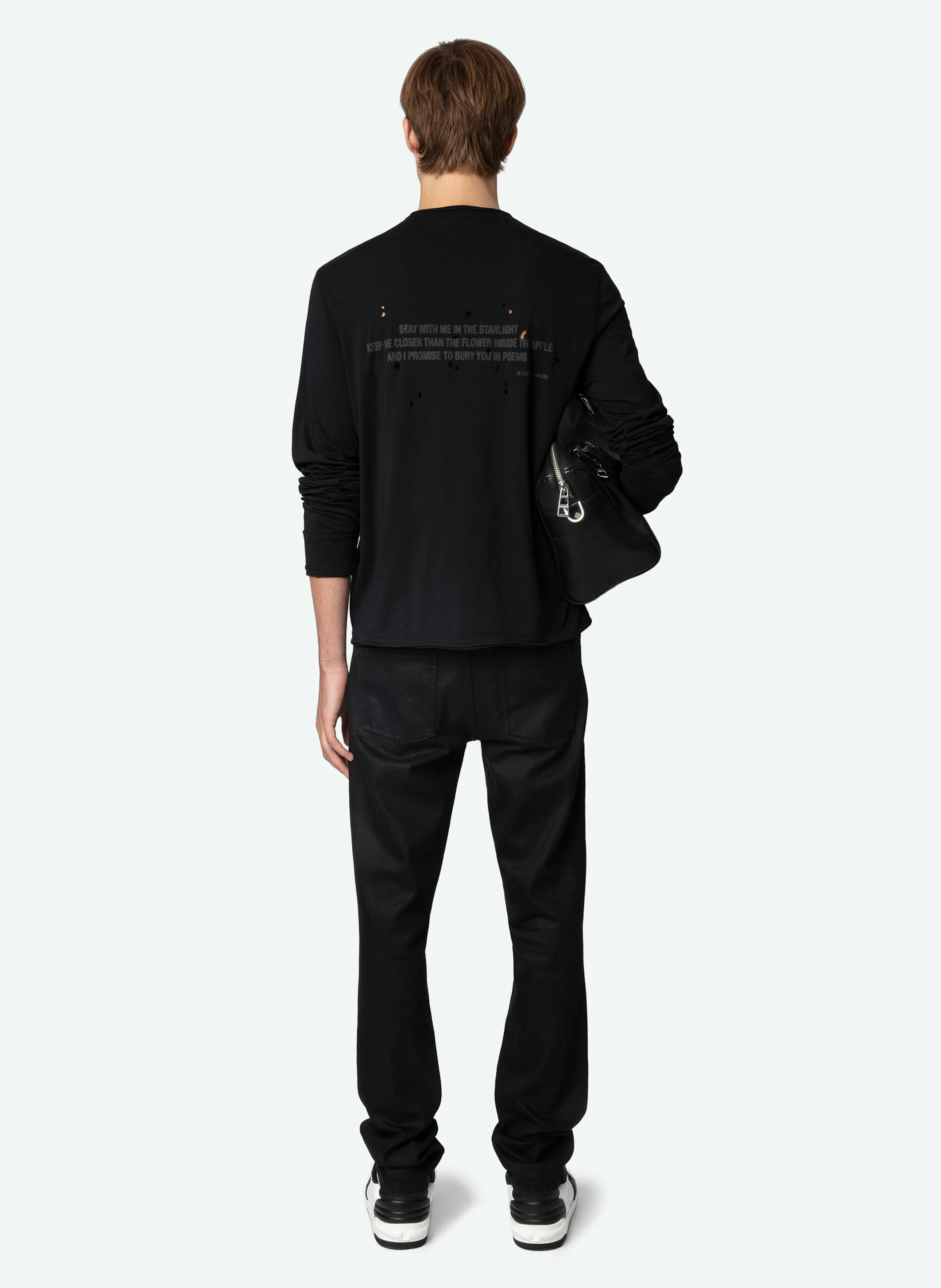 MONASTI - Tee-shirt droit en coton bio | Noir