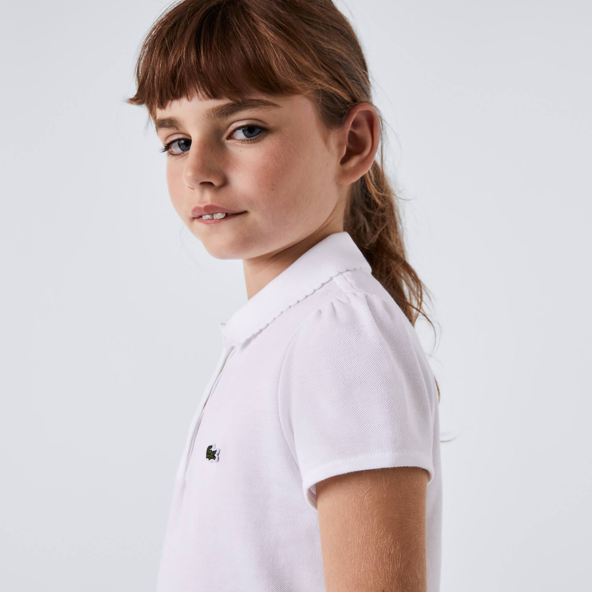 LACOSTE Mädchen-Poloshirt aus Mini-Piqué mit verspieltem Kragen Poloshirts - Weiss - Lacoste - Mädchen