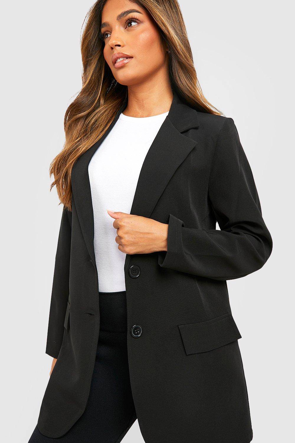 boohoo Boohoo Basics Blazer ajusté en tissu tissé à simple boutonnage