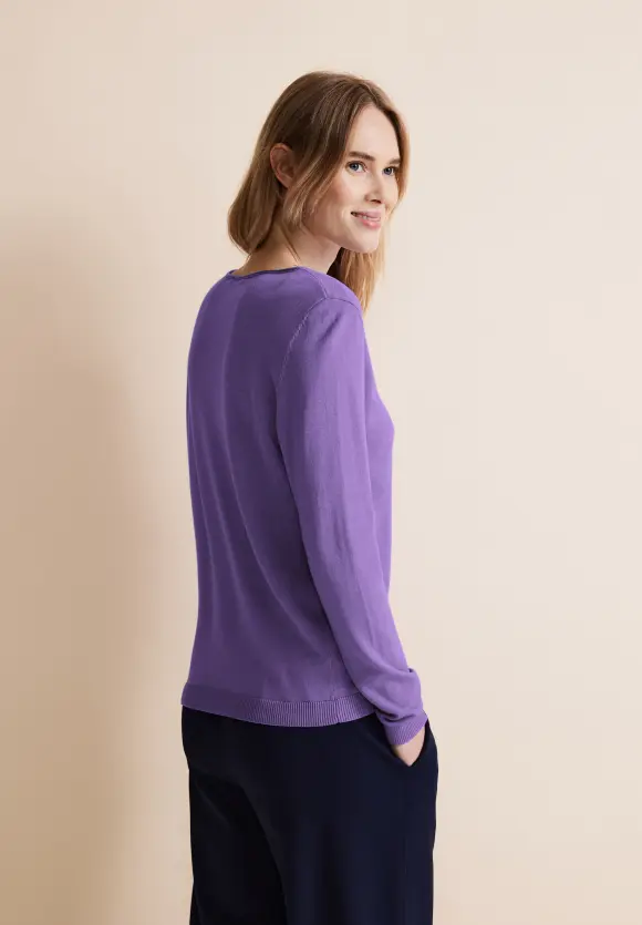 Basic Feinstrickpullover - lupine lilac