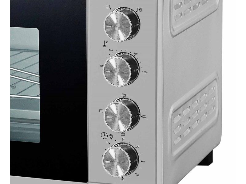Koenig Backofen 30 l, Chrom/Schwarz Backgrill mit Drehspiess