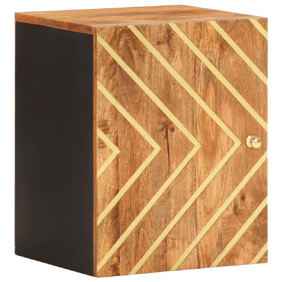 VidaXL Armoire murale de bain - Marron/Noir Bois de manguier