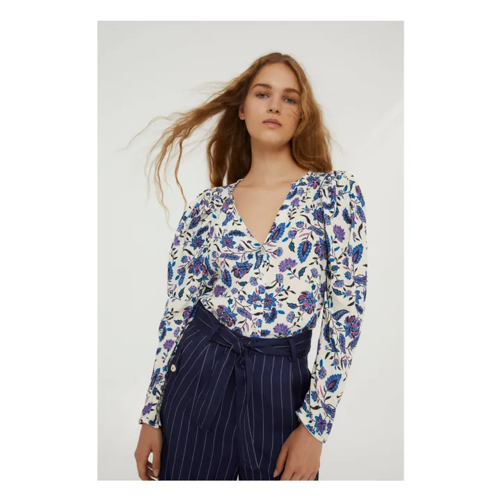 Sophie + Lucie Chemisier Fleuri | Bleu