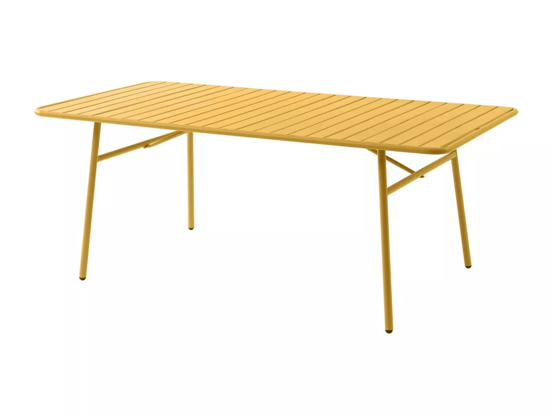 Table de jardin L.160 cm en métal - Jaune moutarde - MIRMANDE de MYLIA