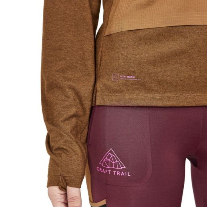 Craft Dame Trøjer ADV Trail Wool Wind LS Tee Brun