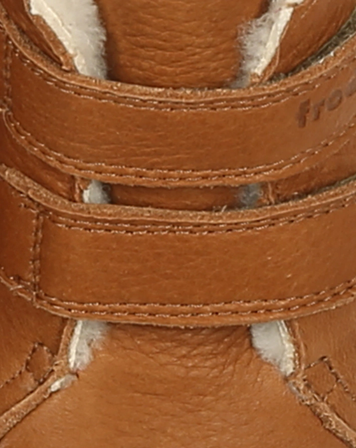 Leder-Krabbelschuhe PIRKO gefüttert in cognac