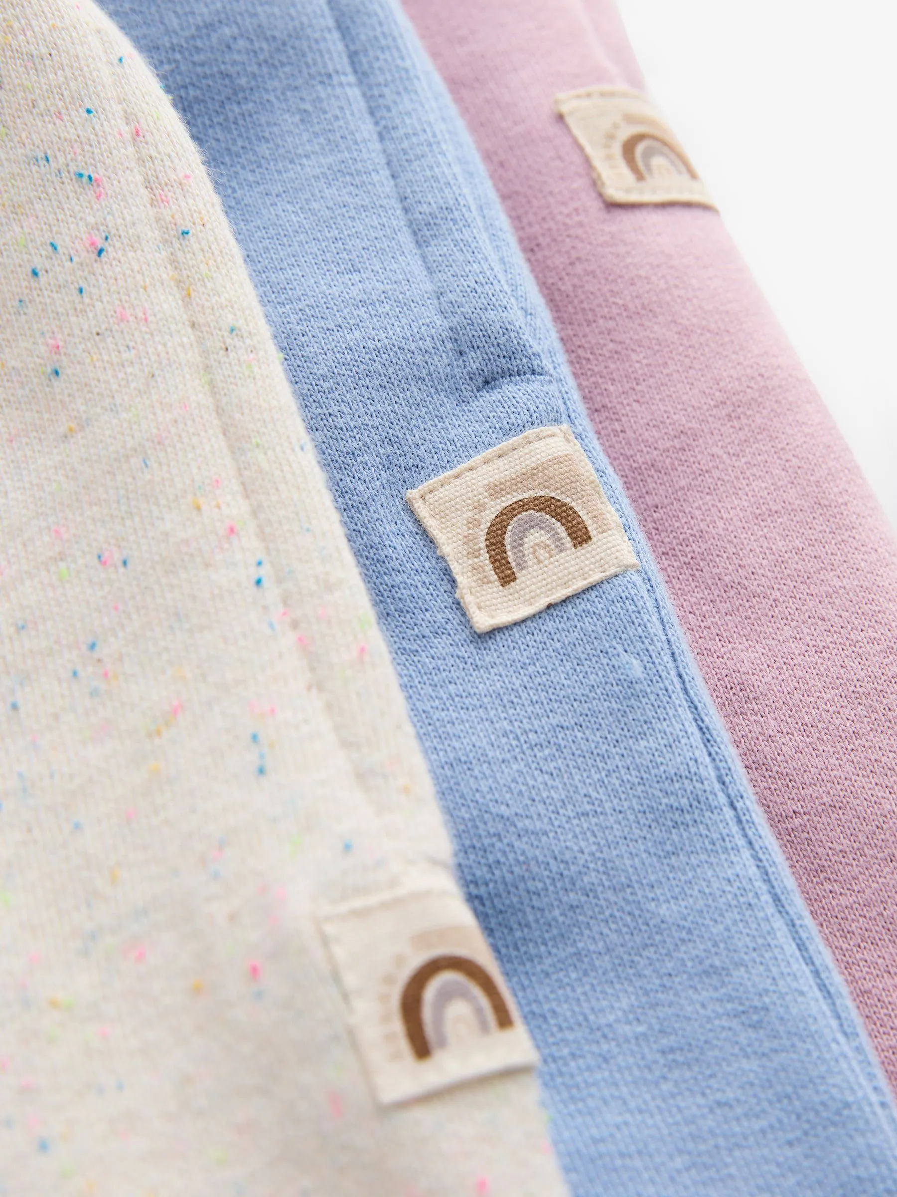Roze/blauw/beigebruin - Set van 3 joggingbroeken met wijde pijpen (3mnd-7jr)