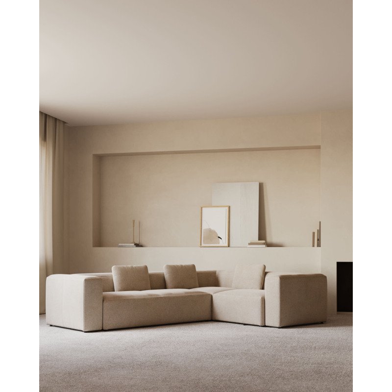 Canapé d’angle Blok 4 places beige 320 x 230 cm