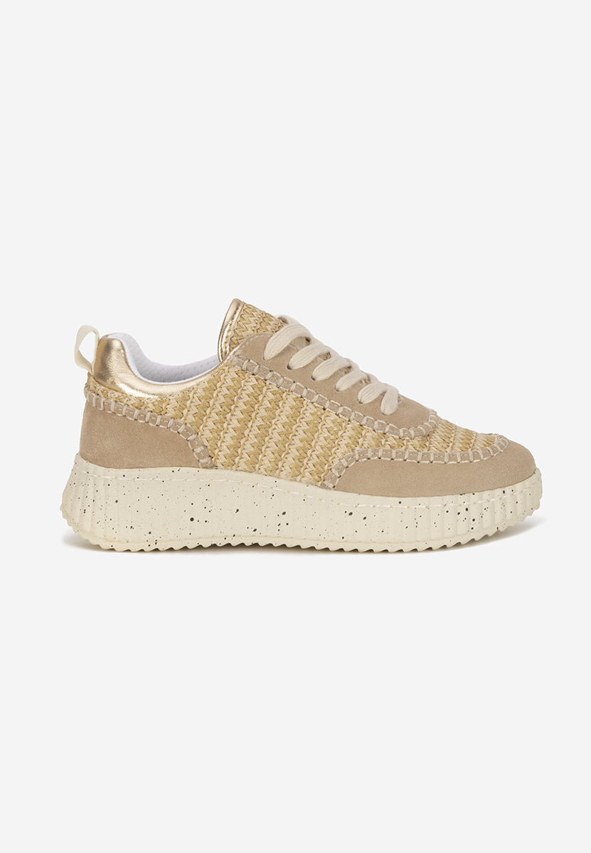 Baskets pour femme en cuir beige Aidania V2
