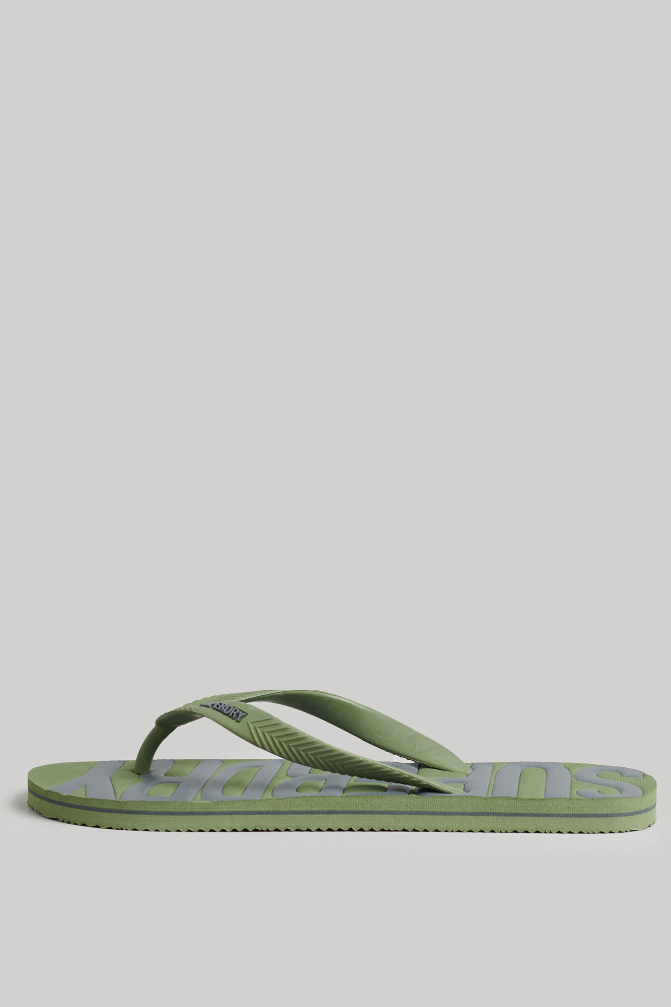 Chinelo vegano com logo vintage - cáqui escuro