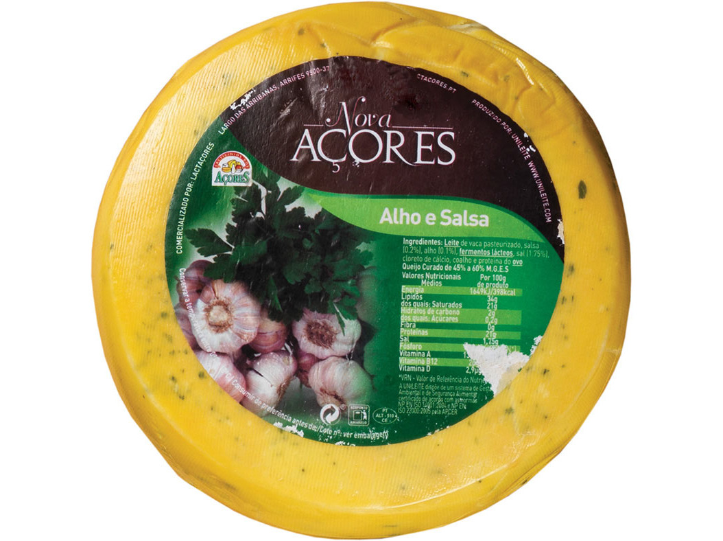 QUEIJO NOVA AÇORES PRATO ALHO E SALSA KG