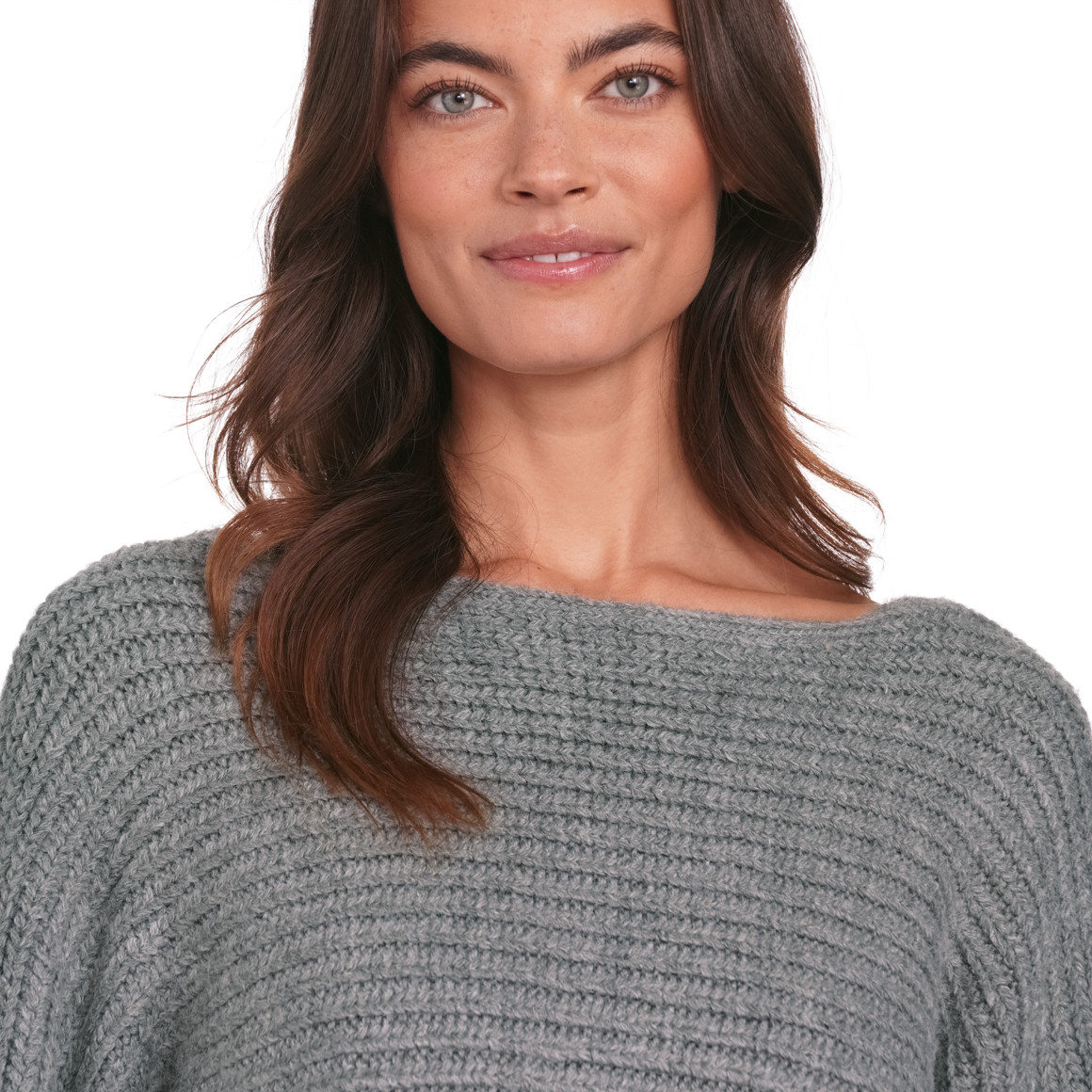 Jonas Nielsen Damen Strickpullover im Basic-Look grau