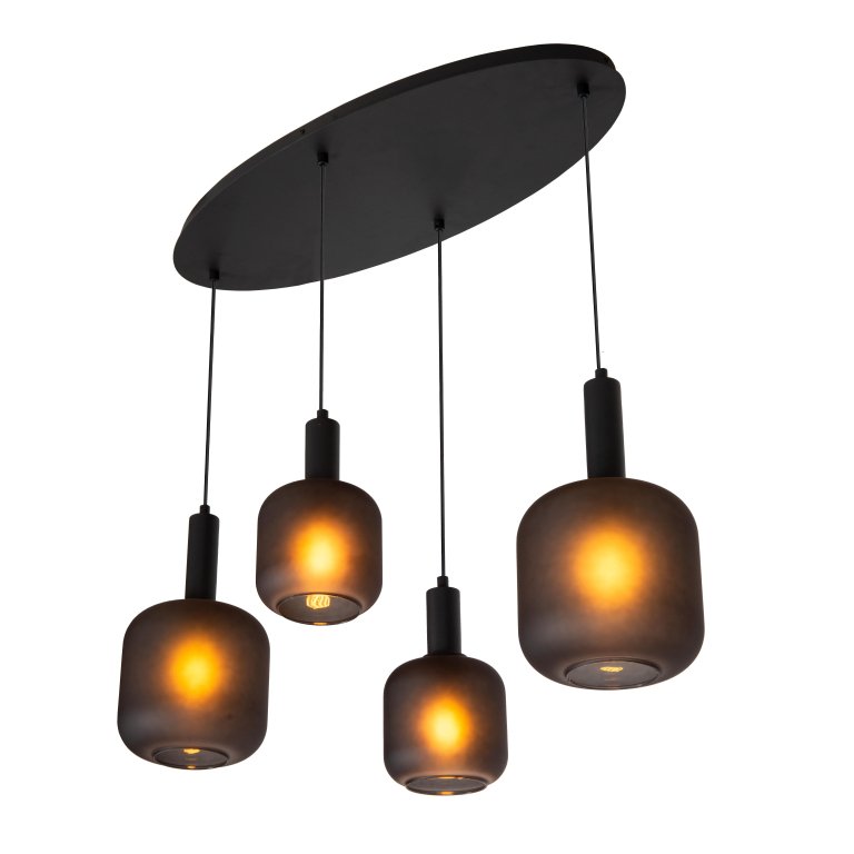 Lucide Eloise 4 cluster hanglamp ovaal zwart