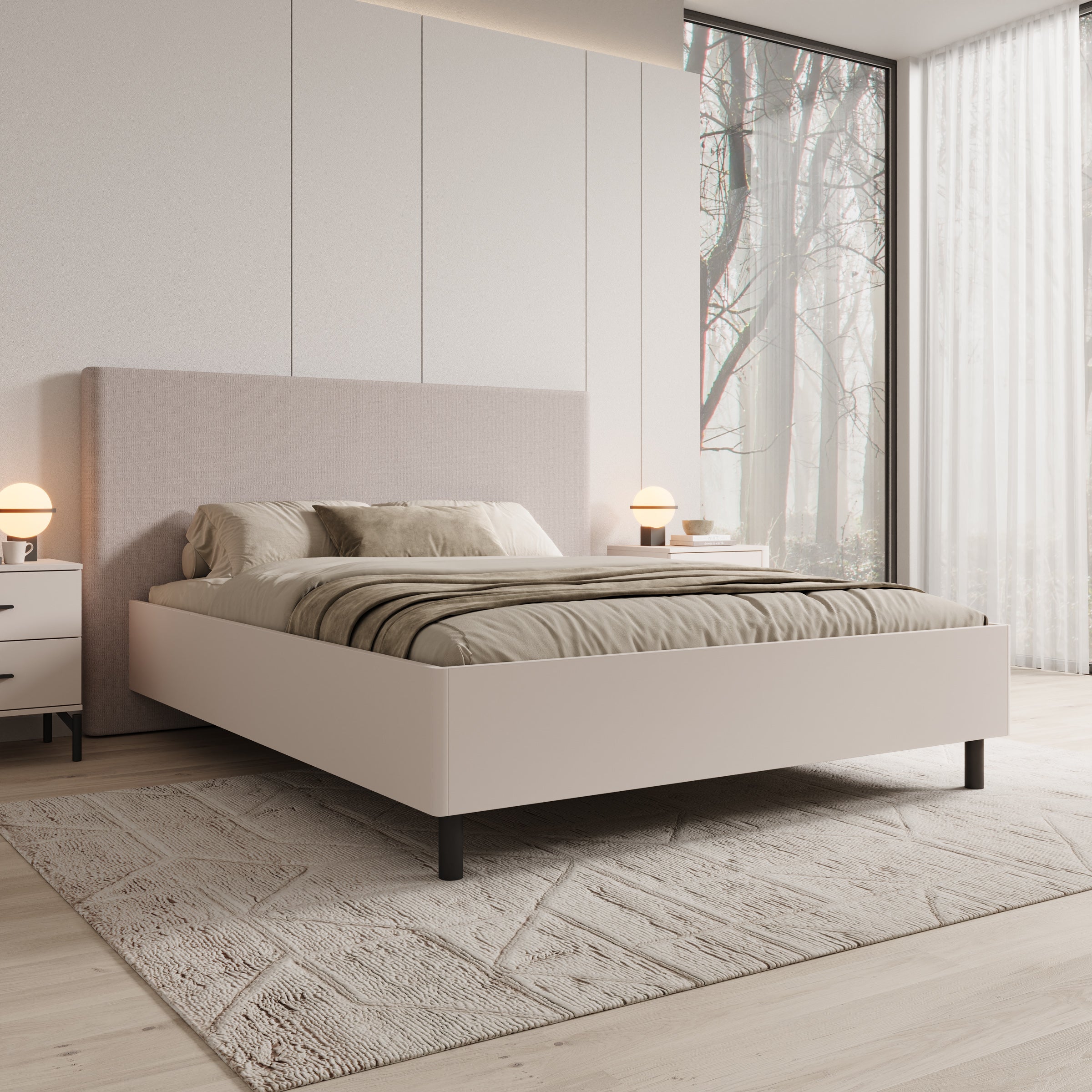 Sorello - Tweepersoonsbed - Beige - 160x200 cm