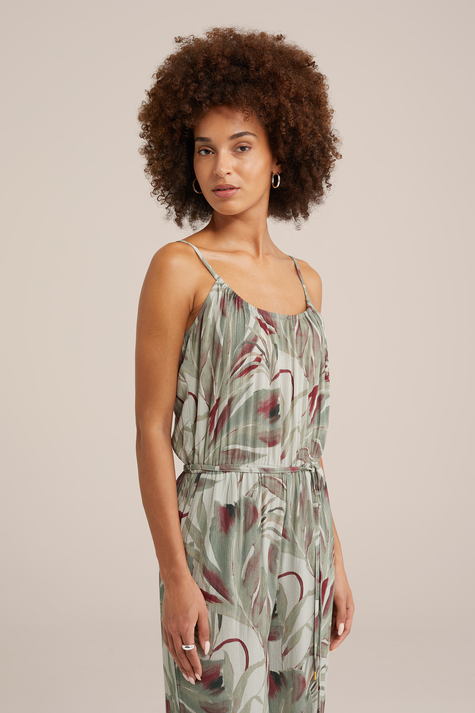 jumpsuit met structuur WE Fashion Lichtgroen