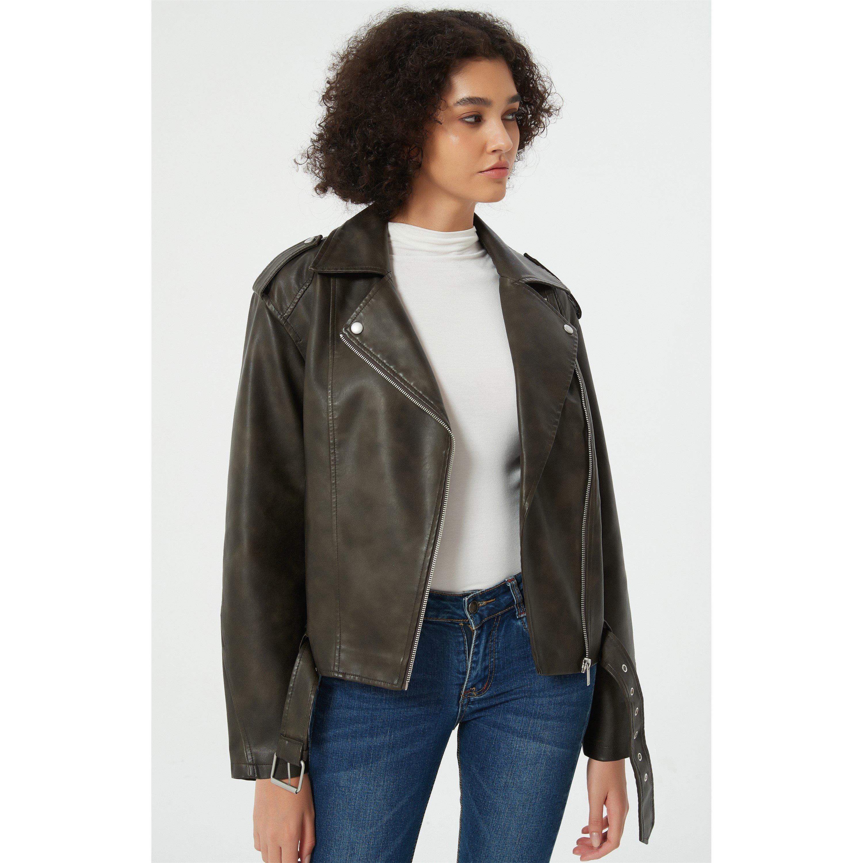 Be You b Distressed Biker Jacket