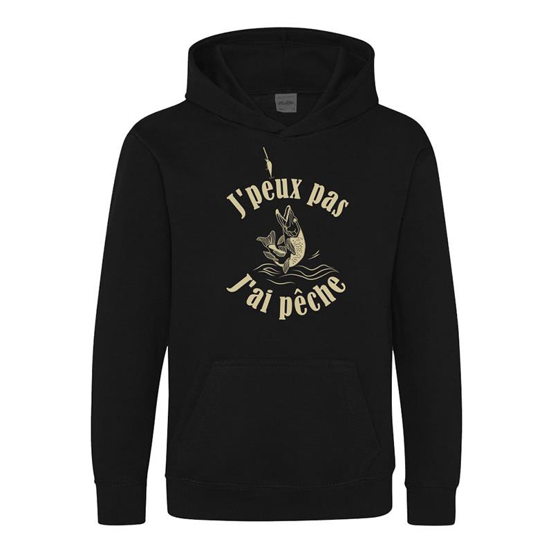 Sweat Junior Bartavel J'peux Pas J'ai Pêche - Noir