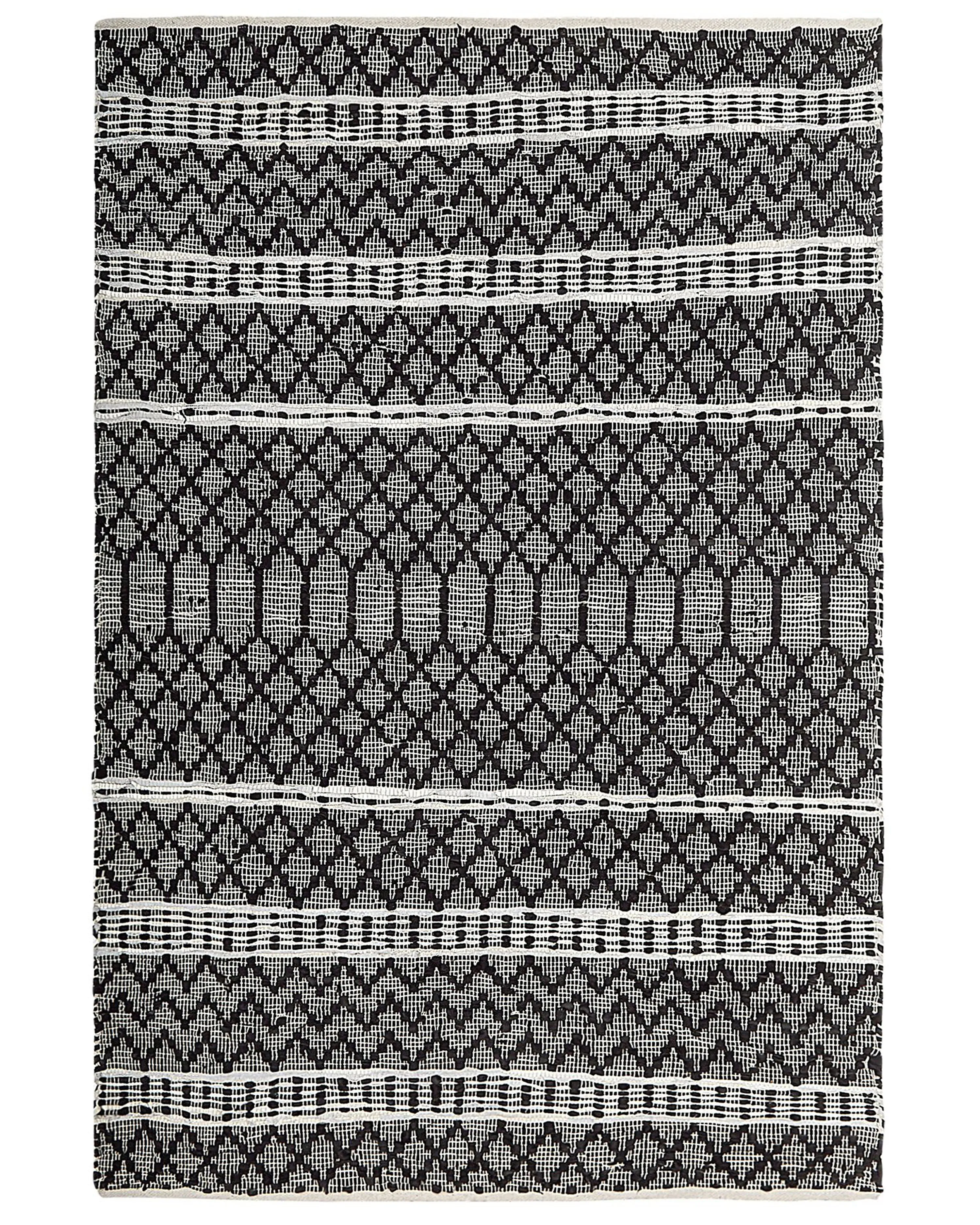 Vloerkleed FEHIMLI Zwart 140 x 200 cm Leer