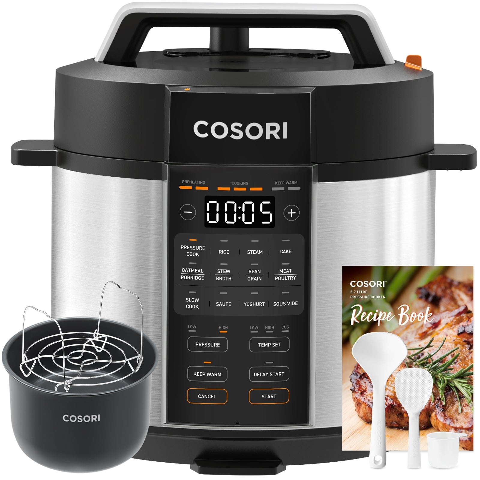 COSORI 5,7 L Schnellkochtopf, Schwarz