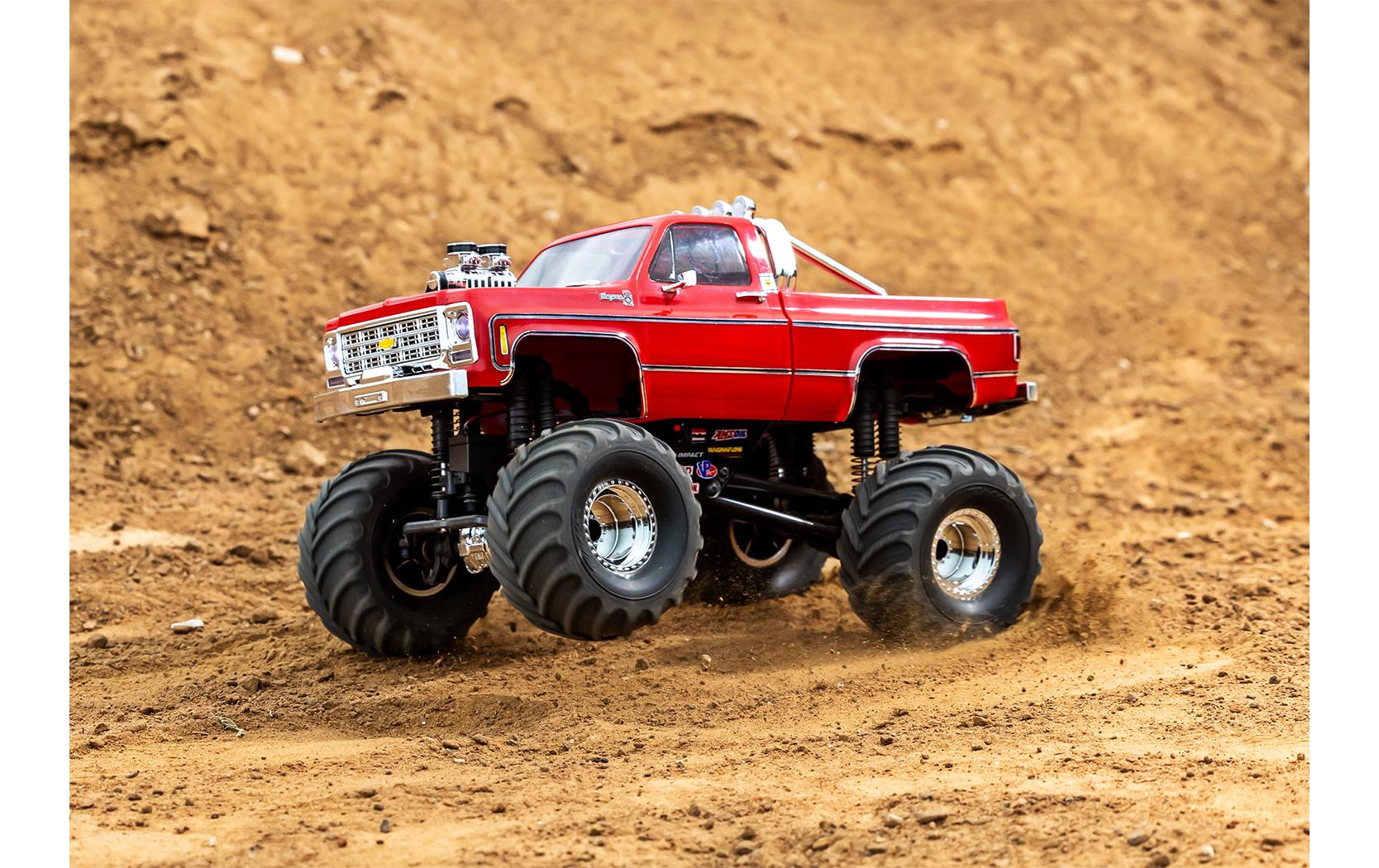 Monster Truck TRX-4MT Chevrolet K10 Rot, RTR, 1:18<br>Kleiner, originalgetreuer 4x4 RC-Monstertruck