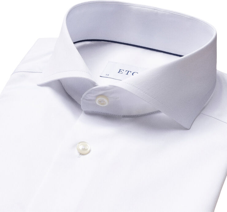 ETON Super Slim Fit Light Blue Signature Twill Shirt Hvid