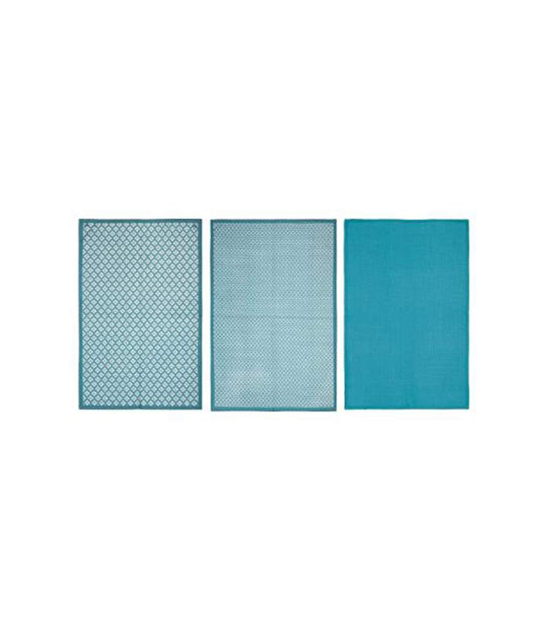 Lot de 3 Torchons Imprimé 45x70cm Bleu