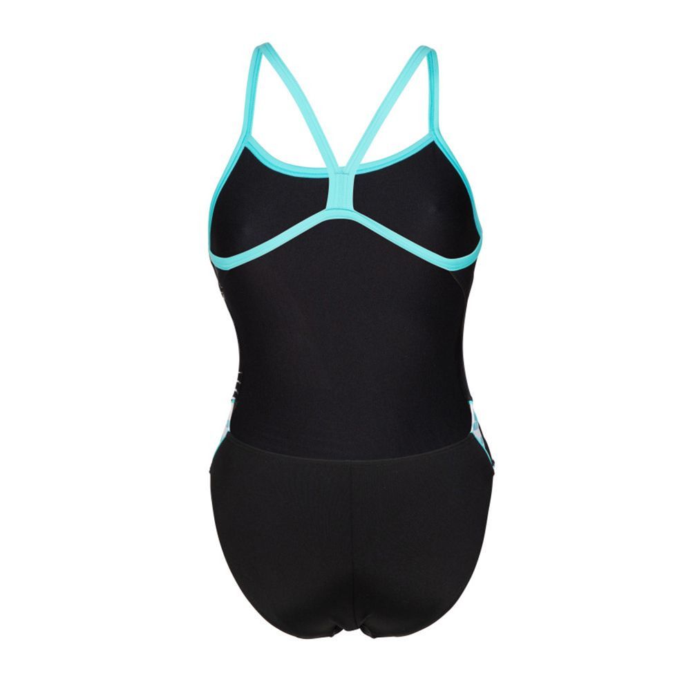 Arena ICONS CHALLENGE BACK LOGO - Maillot de bain 1 pièce Femme black/white/blue diamond