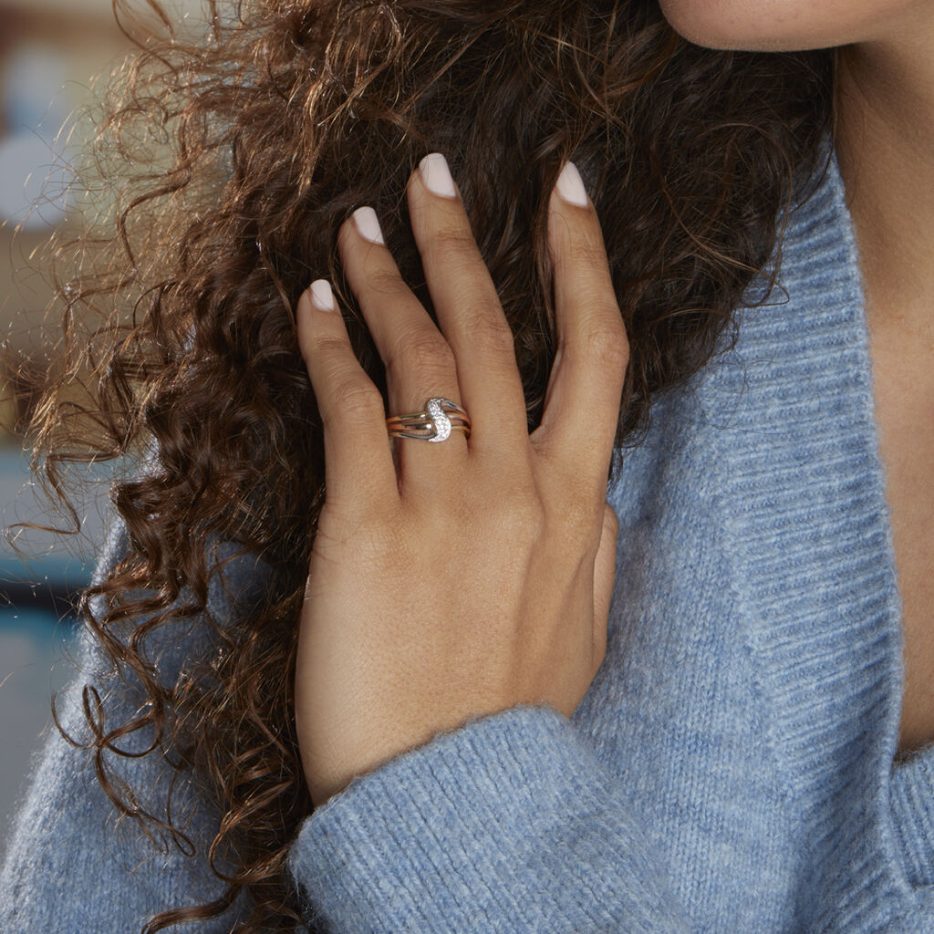 Bague Or Tricolore Dionyse Oxydes De Zirconium