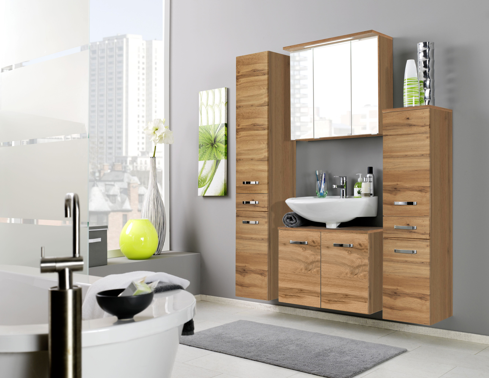 Seitenschrank BOLOGNA - Wotan Eiche - 30 cm