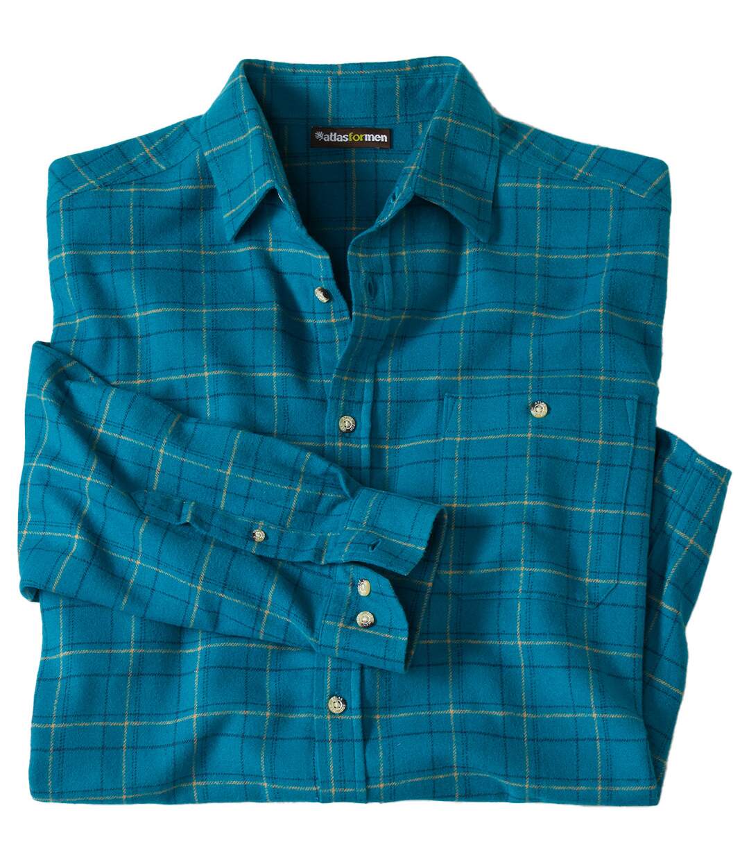 Chemise Flanelle à Carreaux Bleu Pétrole