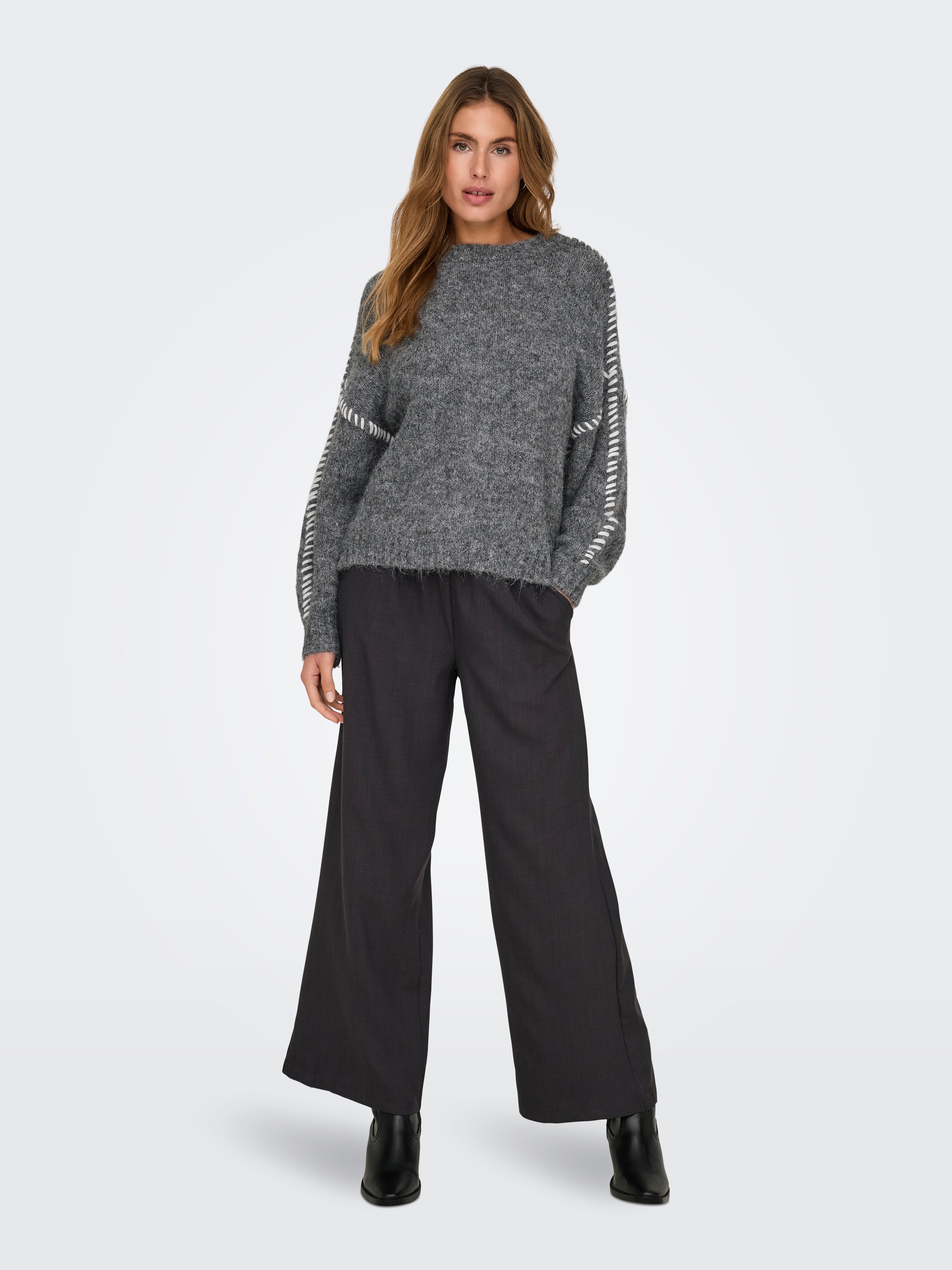 JDYZOEY Strickpullover Dark Grey Melange