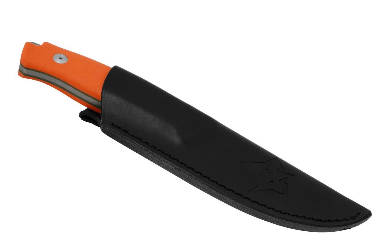 Fox Knives Rifle Receiver FX-662 OR, Orange G10 vaststaand mes, Raven Knives design