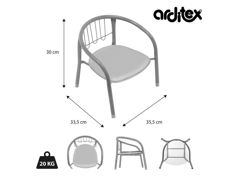 Arditex Kinderstuhl Disney: Lilo & Stich Blau; Türkis Metallstuhl mit Rückenlehne