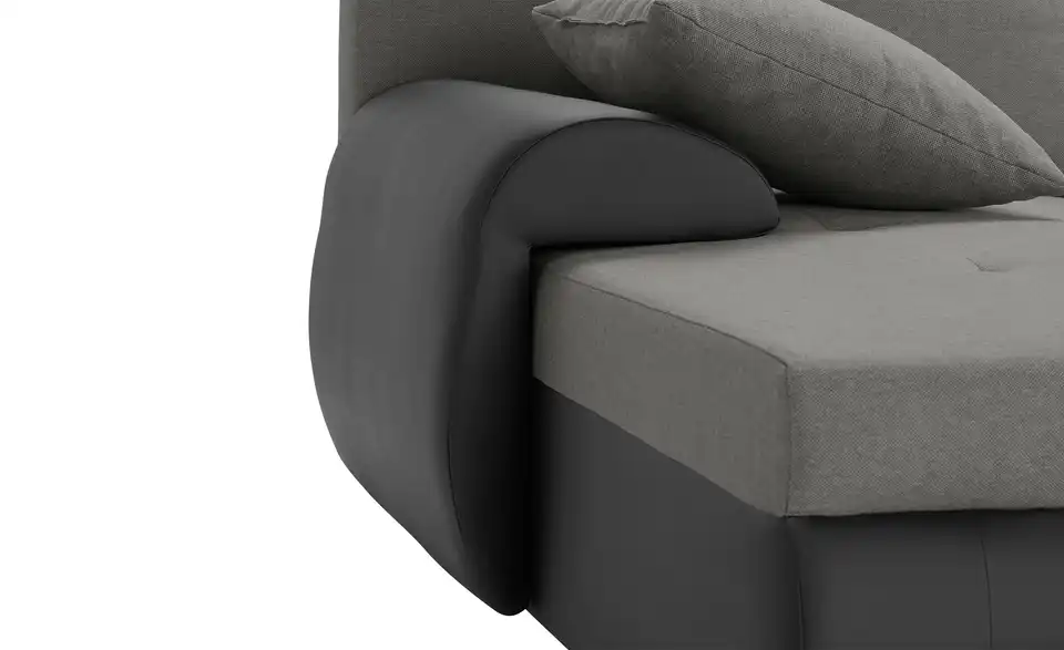 Ecksofa Emma links Schwarz, Hellgrau