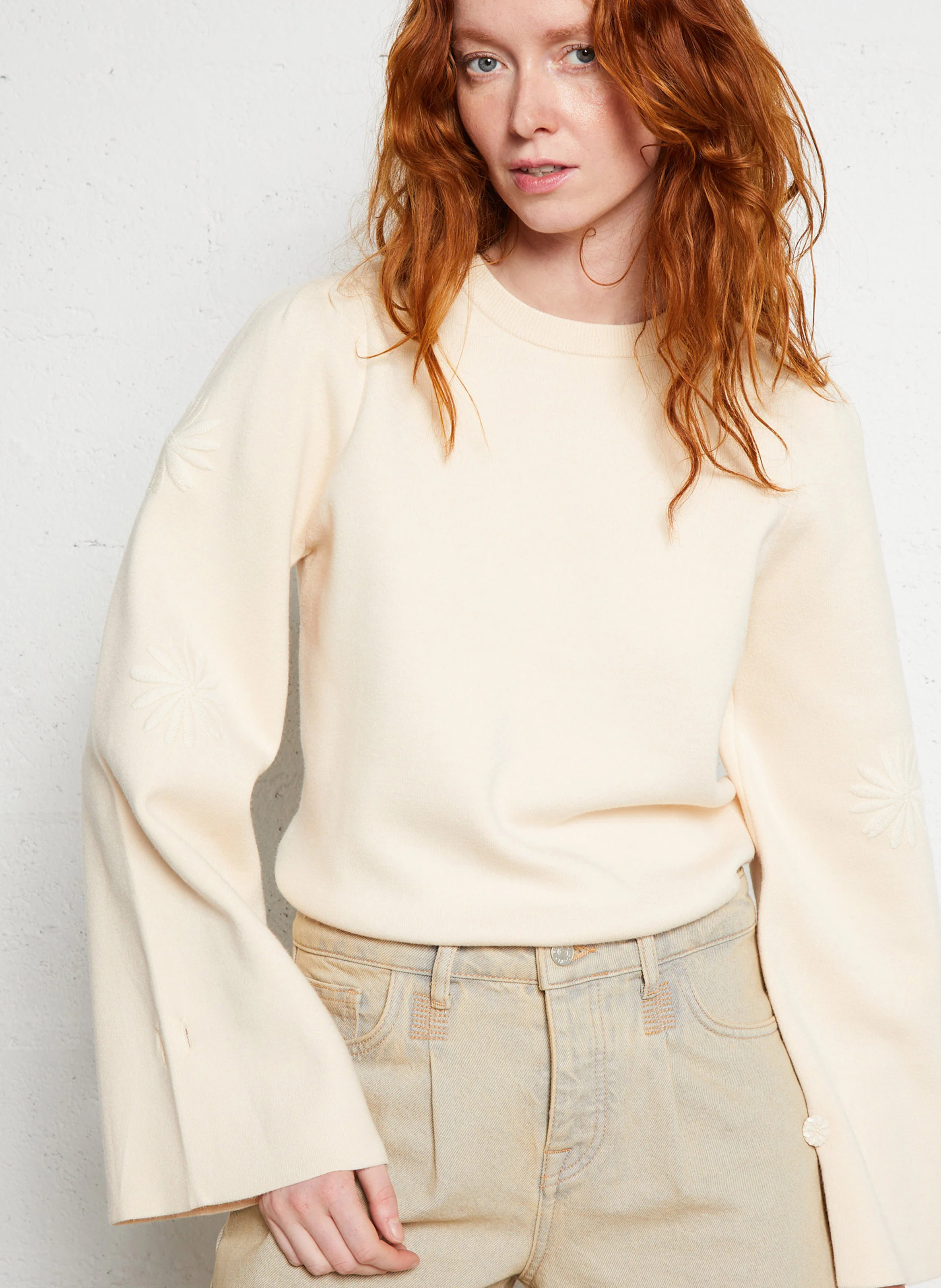 BIBA - Pull col rond| Blanc