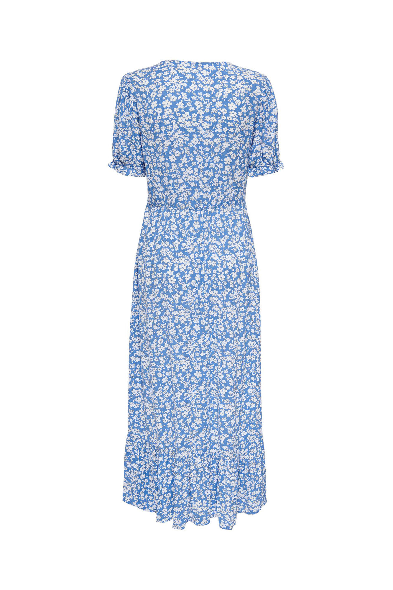 Vestido longo com mangas curtas