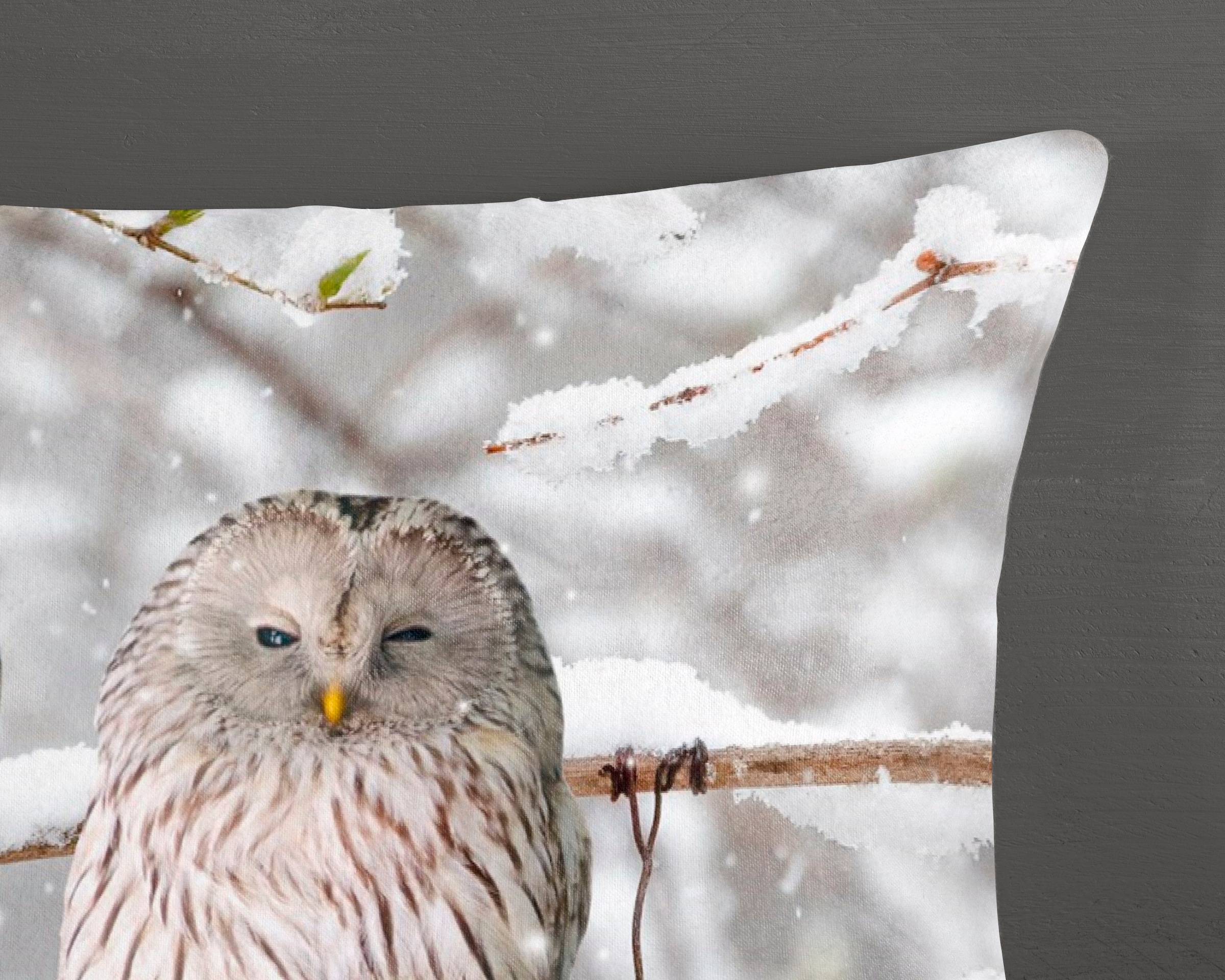 good morning Wendebettwäsche »Febe« 2 Stk. tlg. Biber, 135x200, Warm, Weich, Wendeoptik, Reissverschluss, Winter, Eule