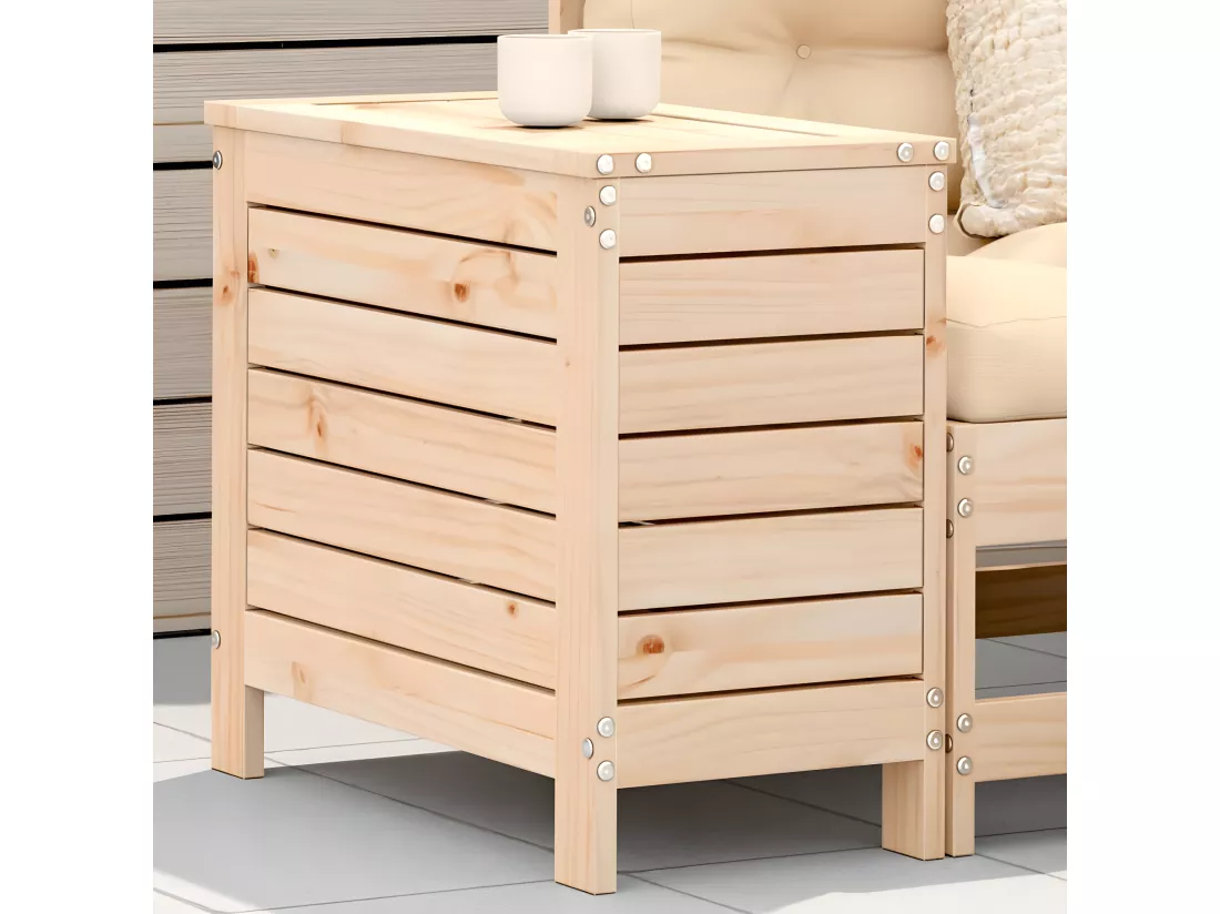 Repose-pied de jardin 62x31,5x52 cm bois de pin massif