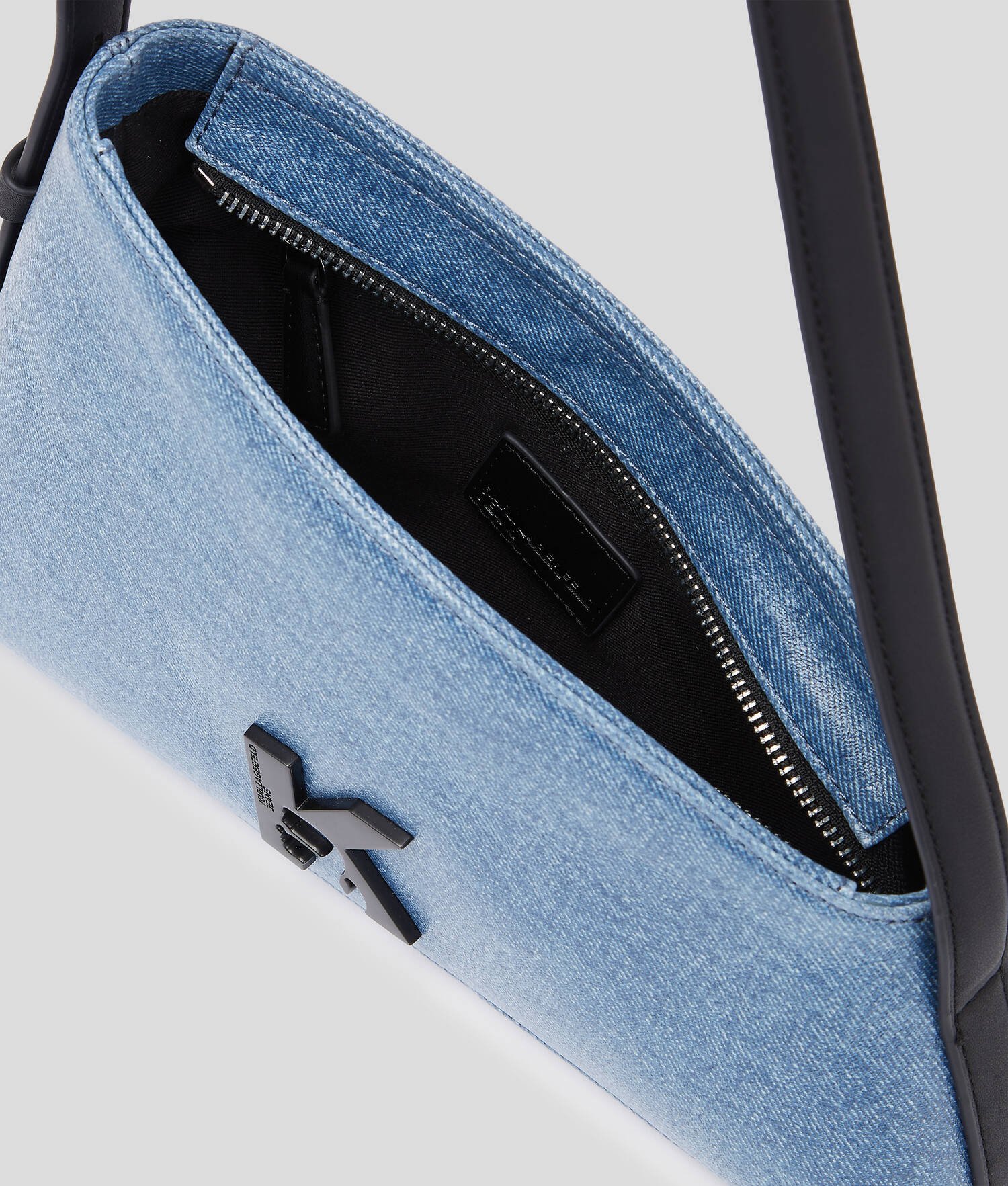 SAC PORTÉ ÉPAULE GÉOMÉTRIQUE ENDUIT - Bleu enduit