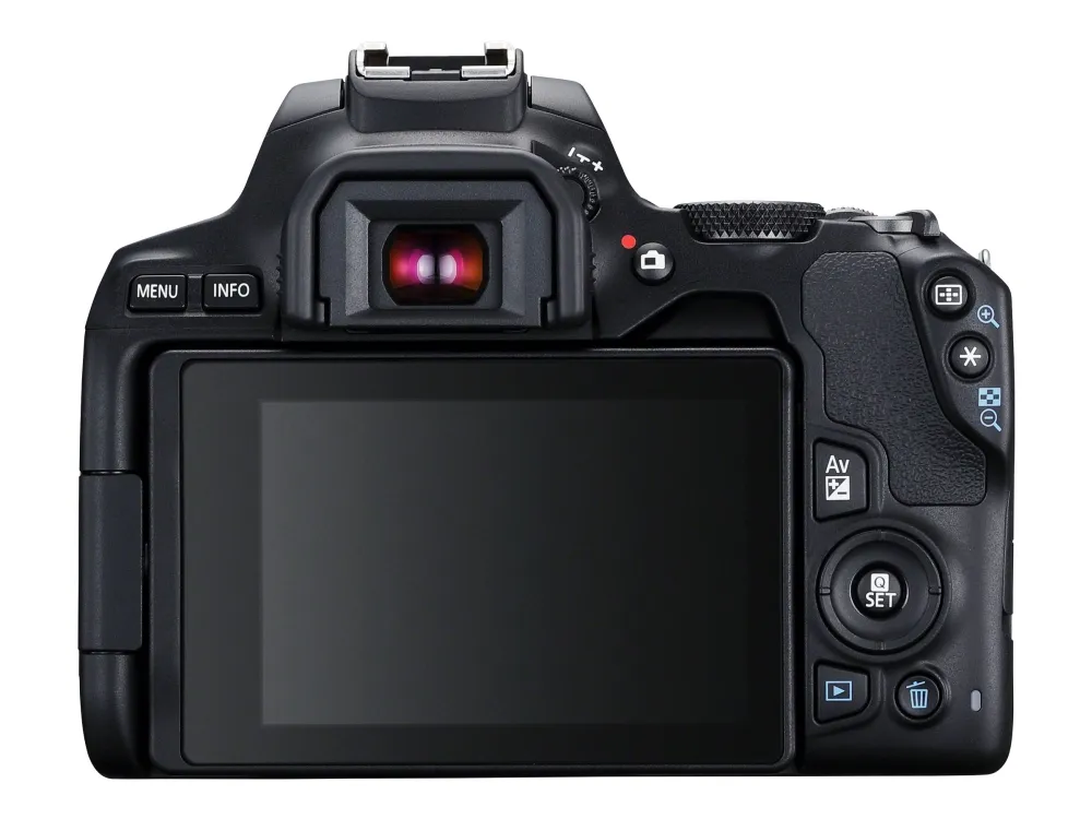 Canon EOS 250D - Digitalkamera - SLR - 24.1 MP - APS-C - 4K / 25 fps - 3x optisk zoom EF-S 18-55 mm III objektiv - Wi-Fi, Bluetooth - sort