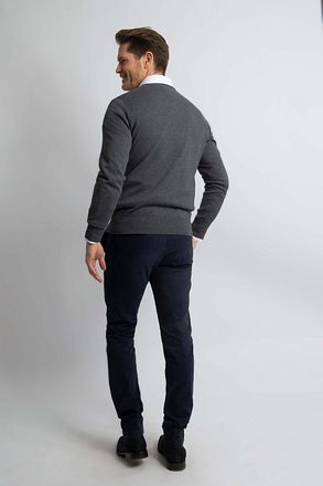 Steppin' Out Trui Cotton Cashmere V-hals Antraciet Melange SM1201.0001-1203/PU-V-COCASH-STEPP-GREY kopen