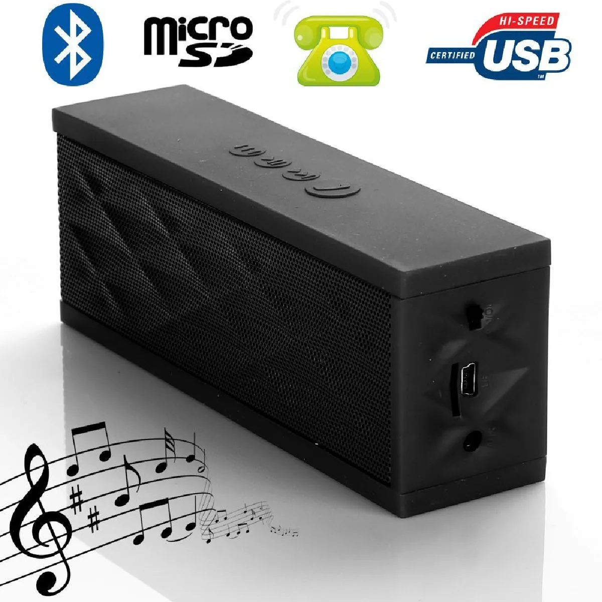 Yonis Mini Enceinte Bluetooth Noir