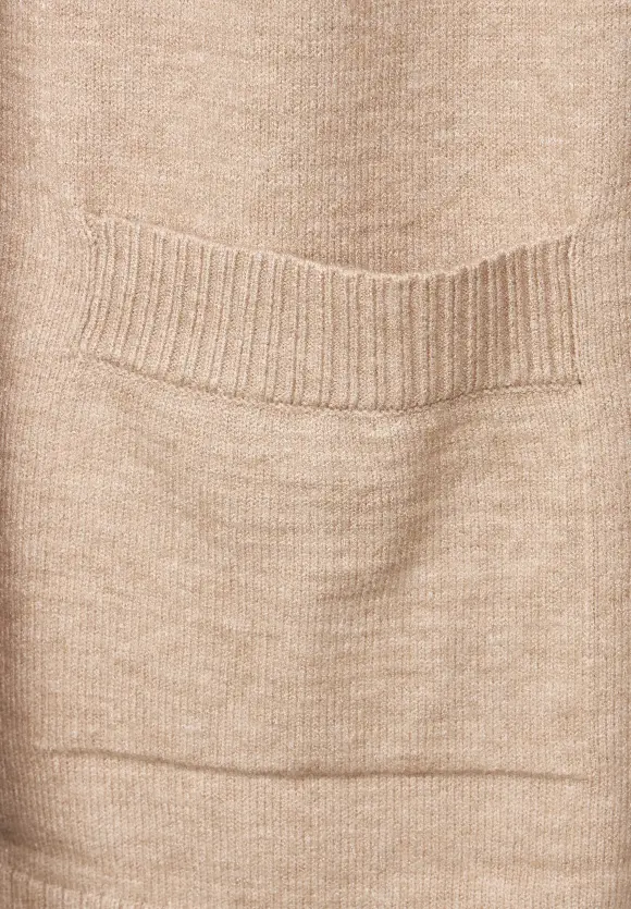 Basic Cardigan mit Taschen - bleached sand melange
