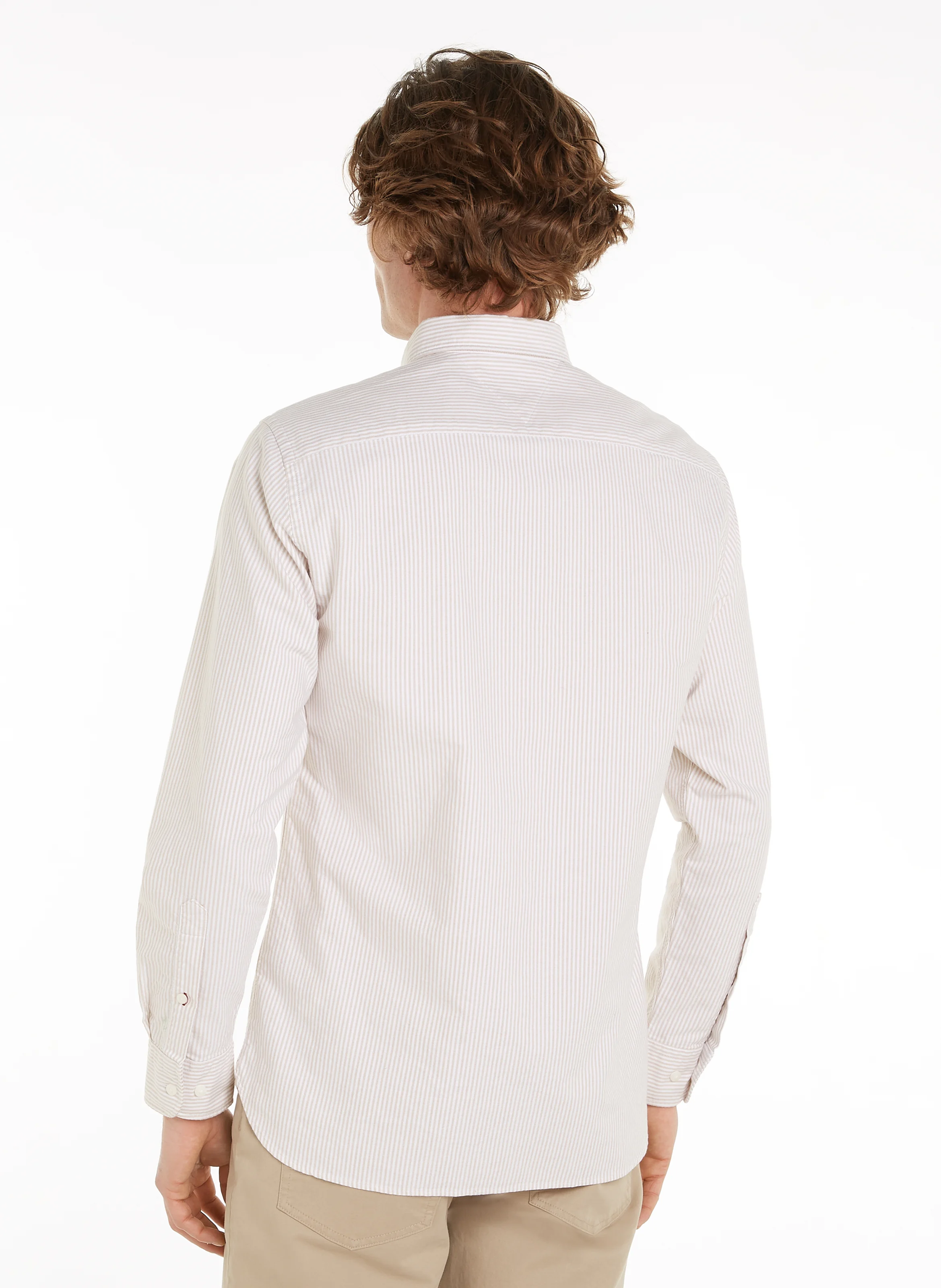 Chemise col classique en coton bio mélangé | Kaki