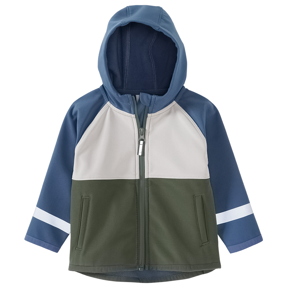Topomini Baby Softshelljacke im Colourblocking-Look blau / beige / oliv