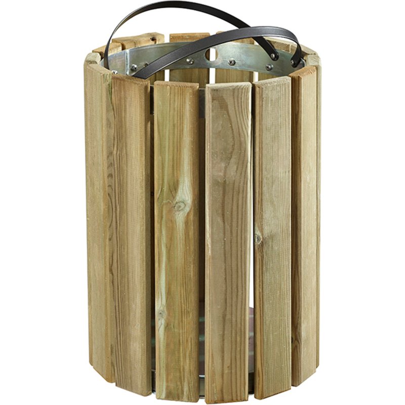 Corbeille murale 20 litres Eden Rossignol ronde extérieur bois