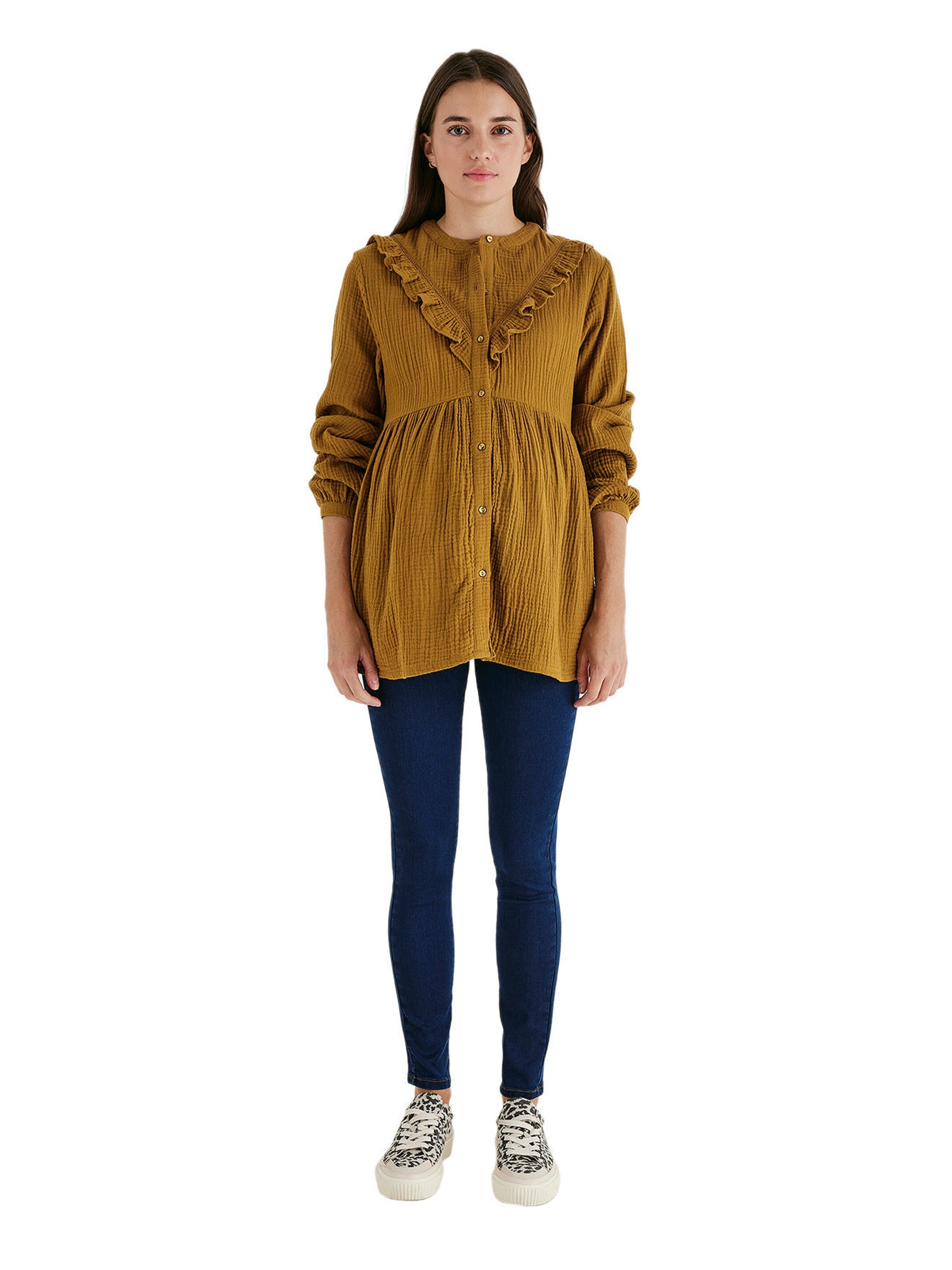 Vertbaudet Umstands-Jeans mit WATERLESS-Denim, Skinny-Fit BASIC dunkelblau