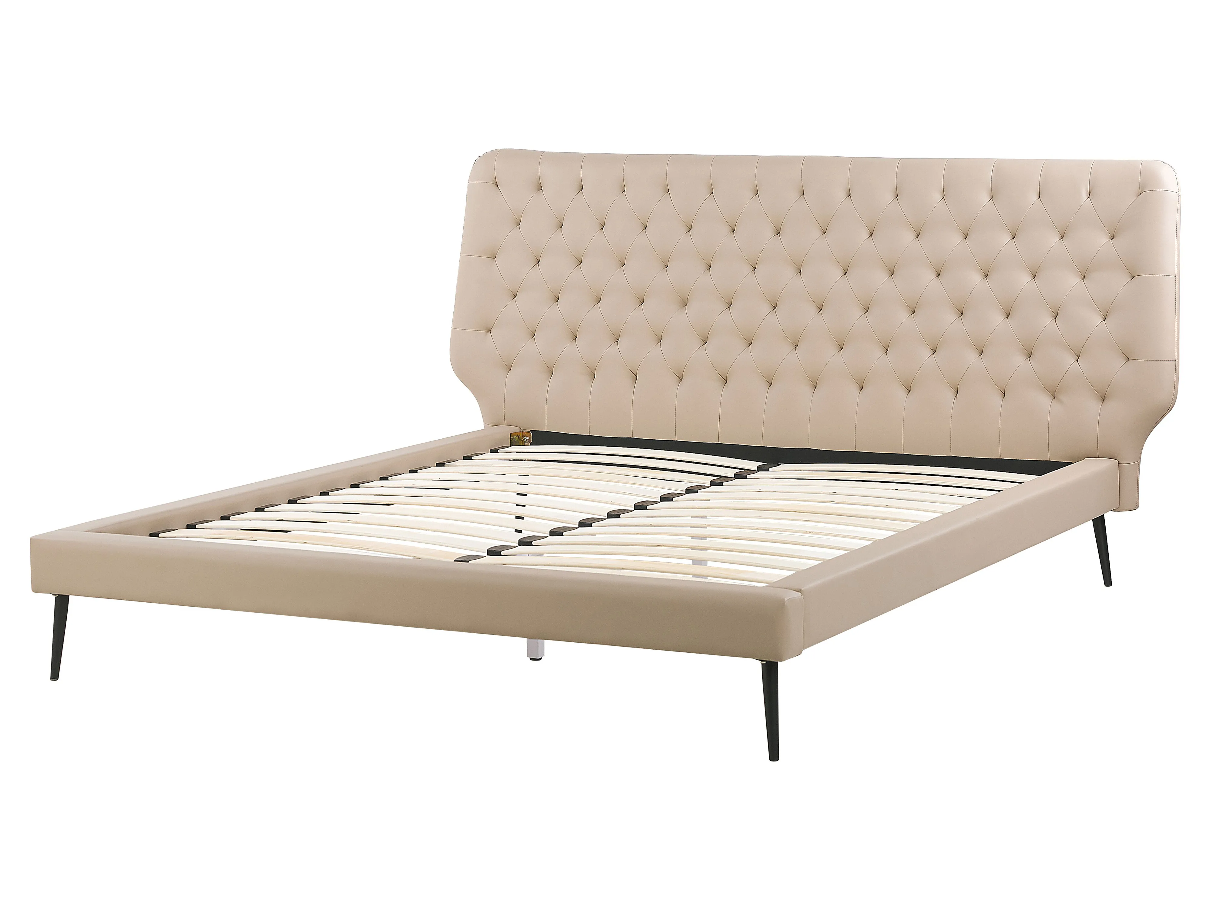 Bed Kunstleer ESSONNE 160 x 200 cm Beige