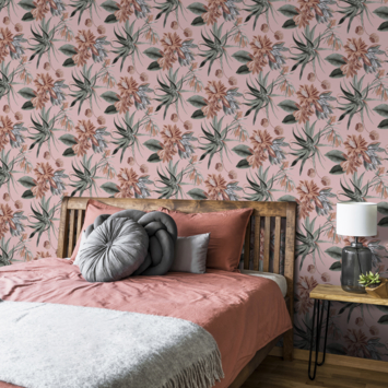Vliesbehang Flowers roze 114165